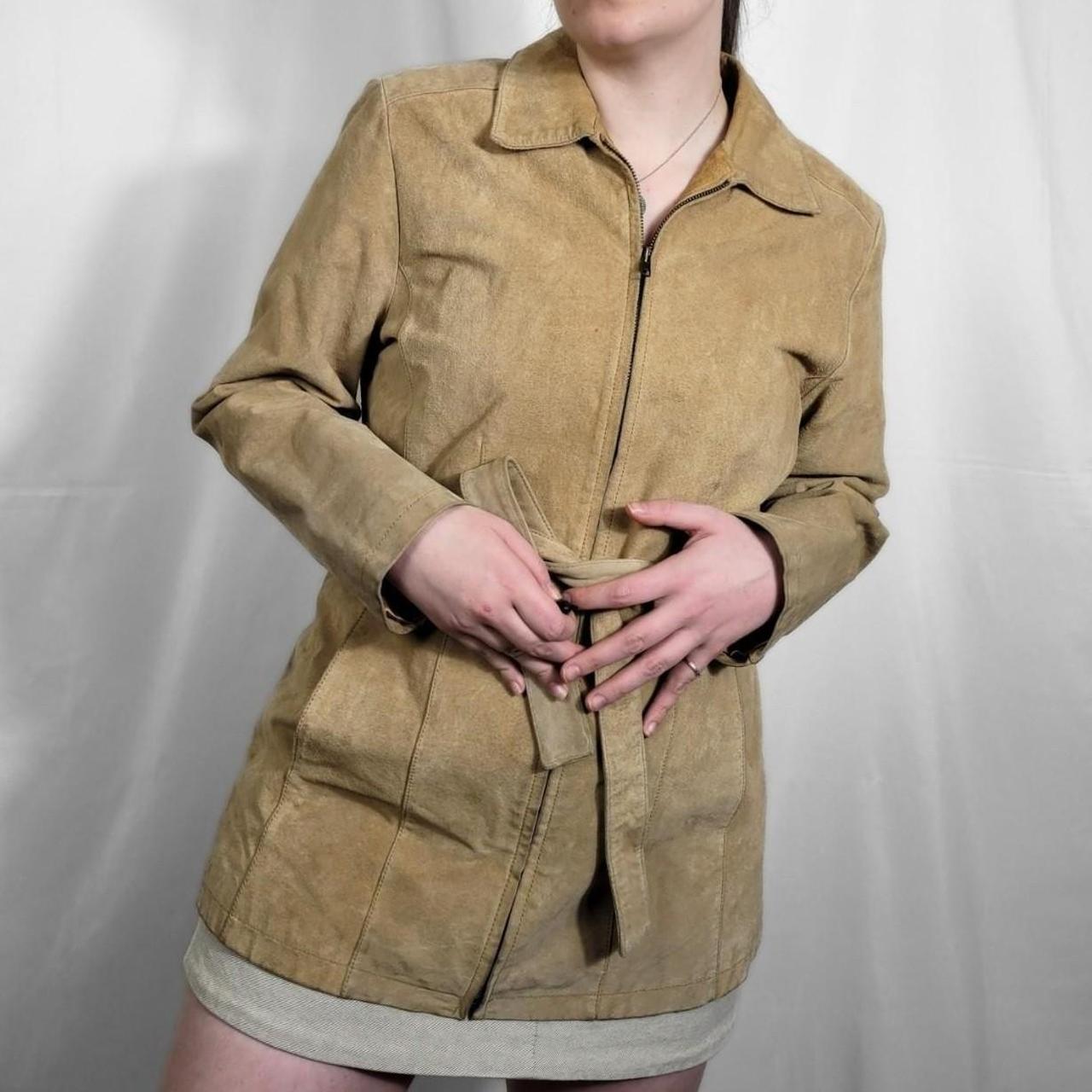 Vintage 90s Tan Suede Jacket With Belt