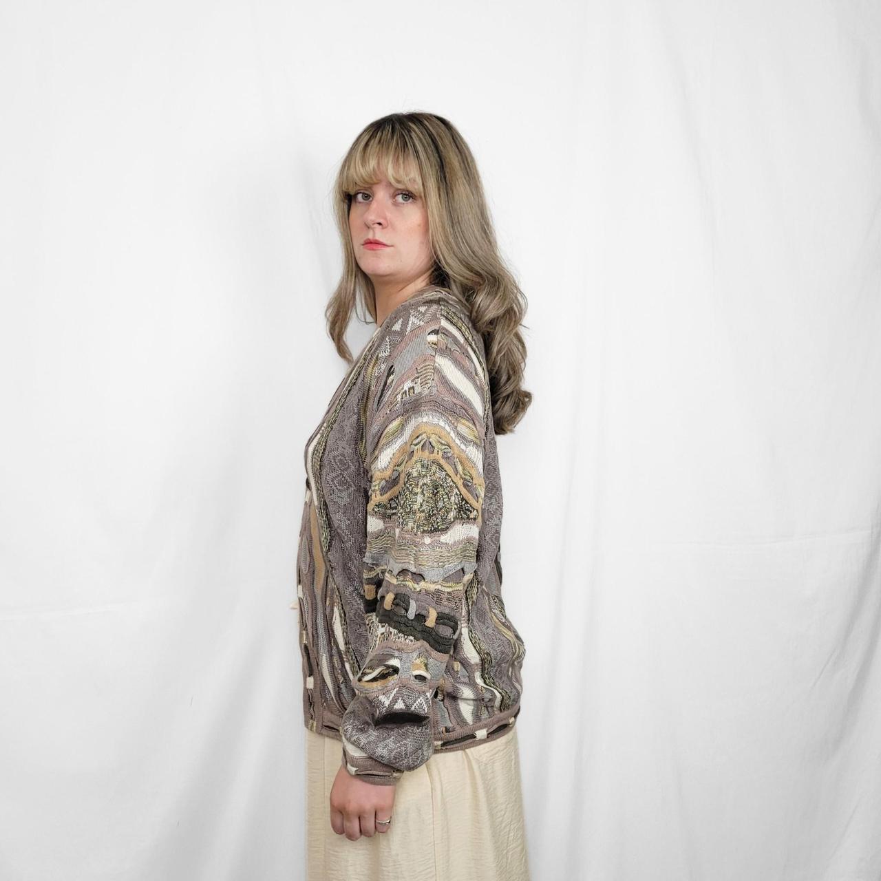 Vintage 90s Brown Coogi Style Knitted Cardigan