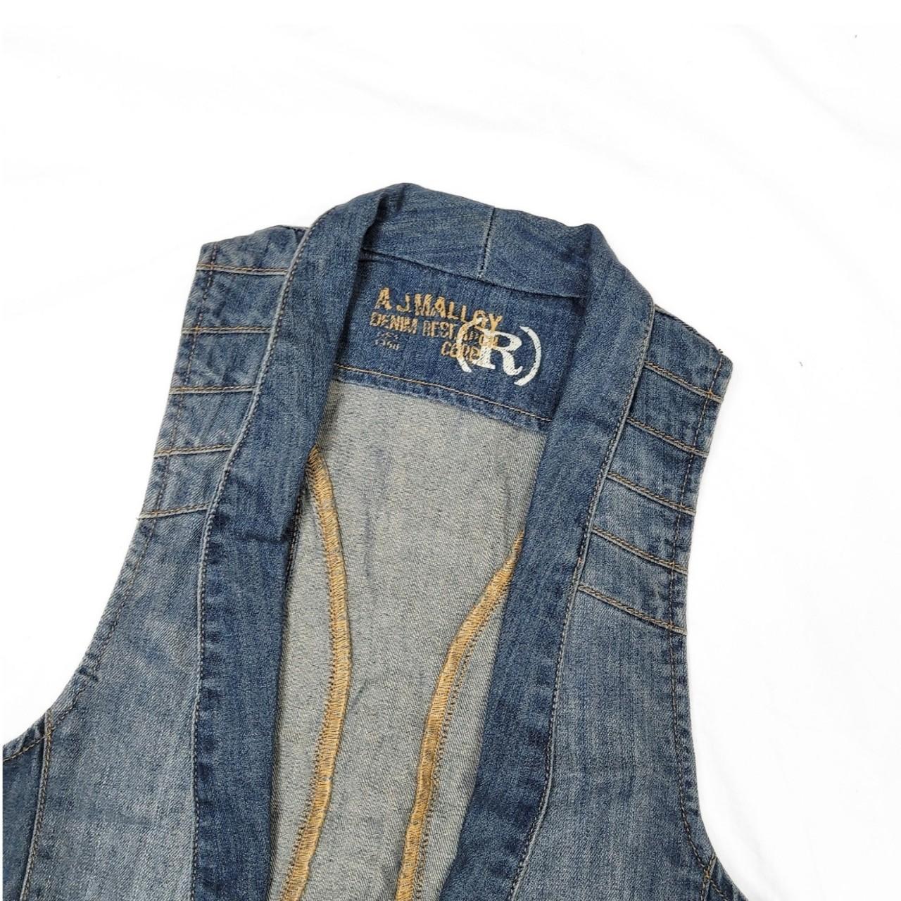 Vintage Y2K denim wash long denim waistcoat