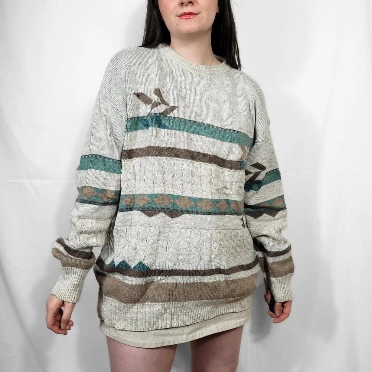 Vintage 90s Grunge Pattern Knit Jumper