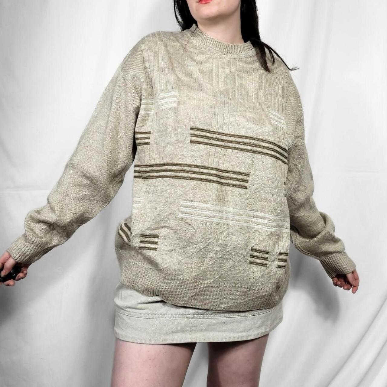 Vintage 90s Brown Knit Stripe Jumper