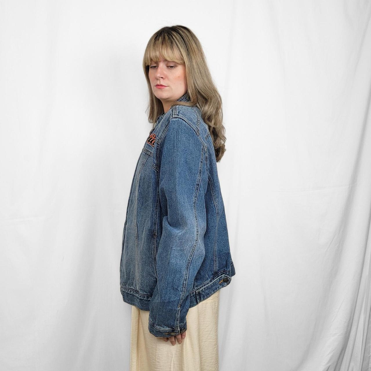 Vintage Y2K Harley Davidson Denim Bomber Jacket