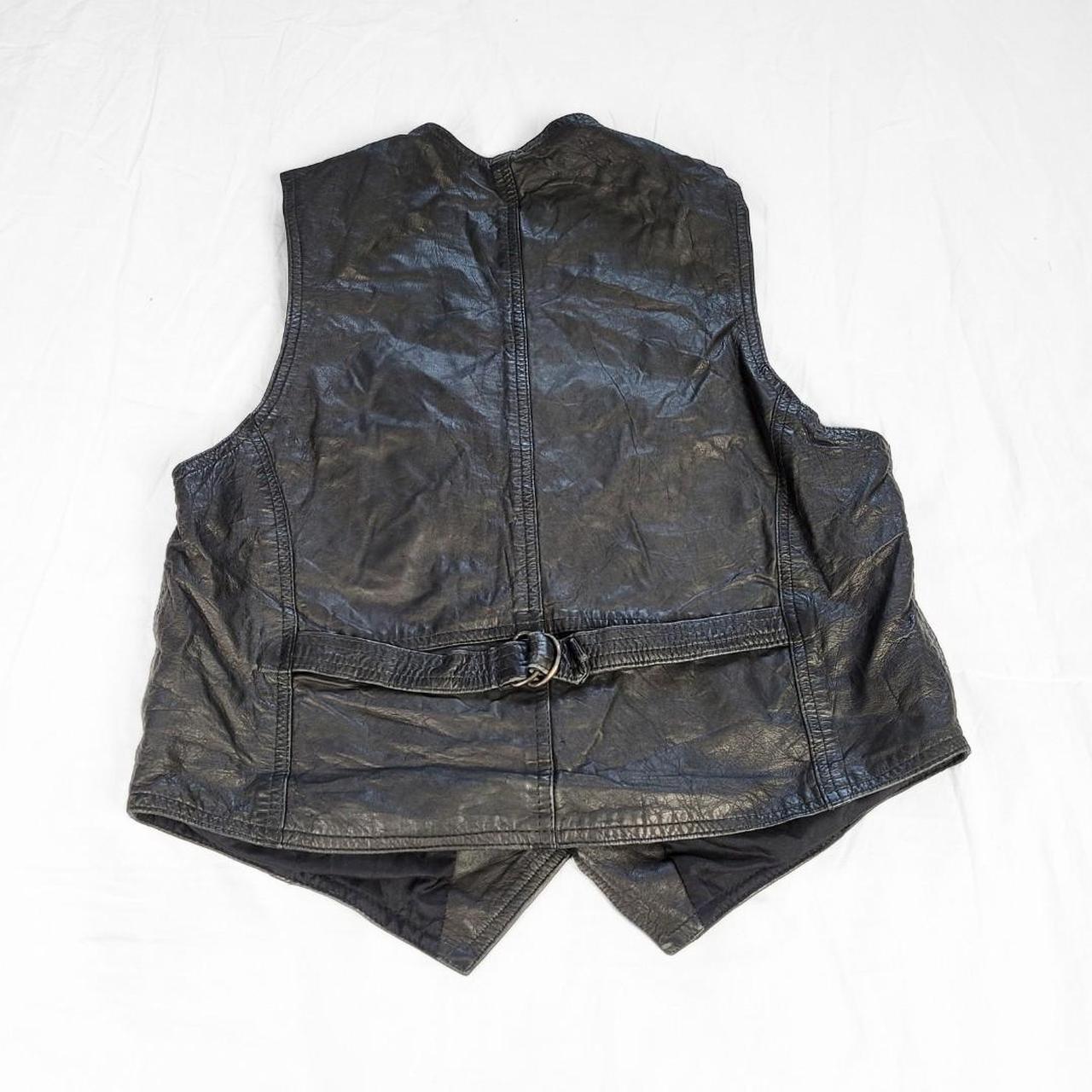 Vintage 90s Black Leather Western Waistcoat – Bikercore Edge
