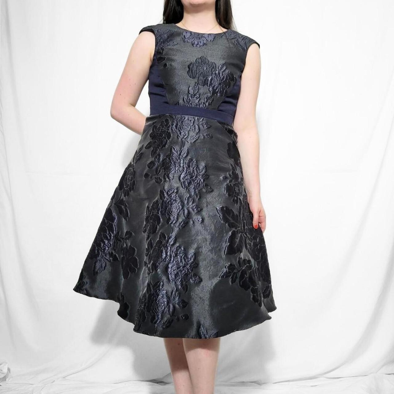 Y2K Navy Phase Eight Floral Midi Dress