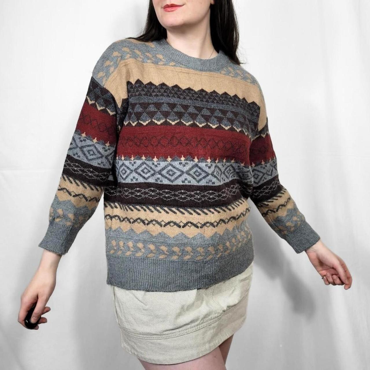 Vintage 90s Funky Pattern Knitted Jumper