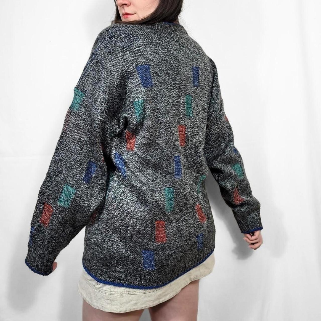 Vintage 80s St Michael Funky V-Neck Knit Jumper