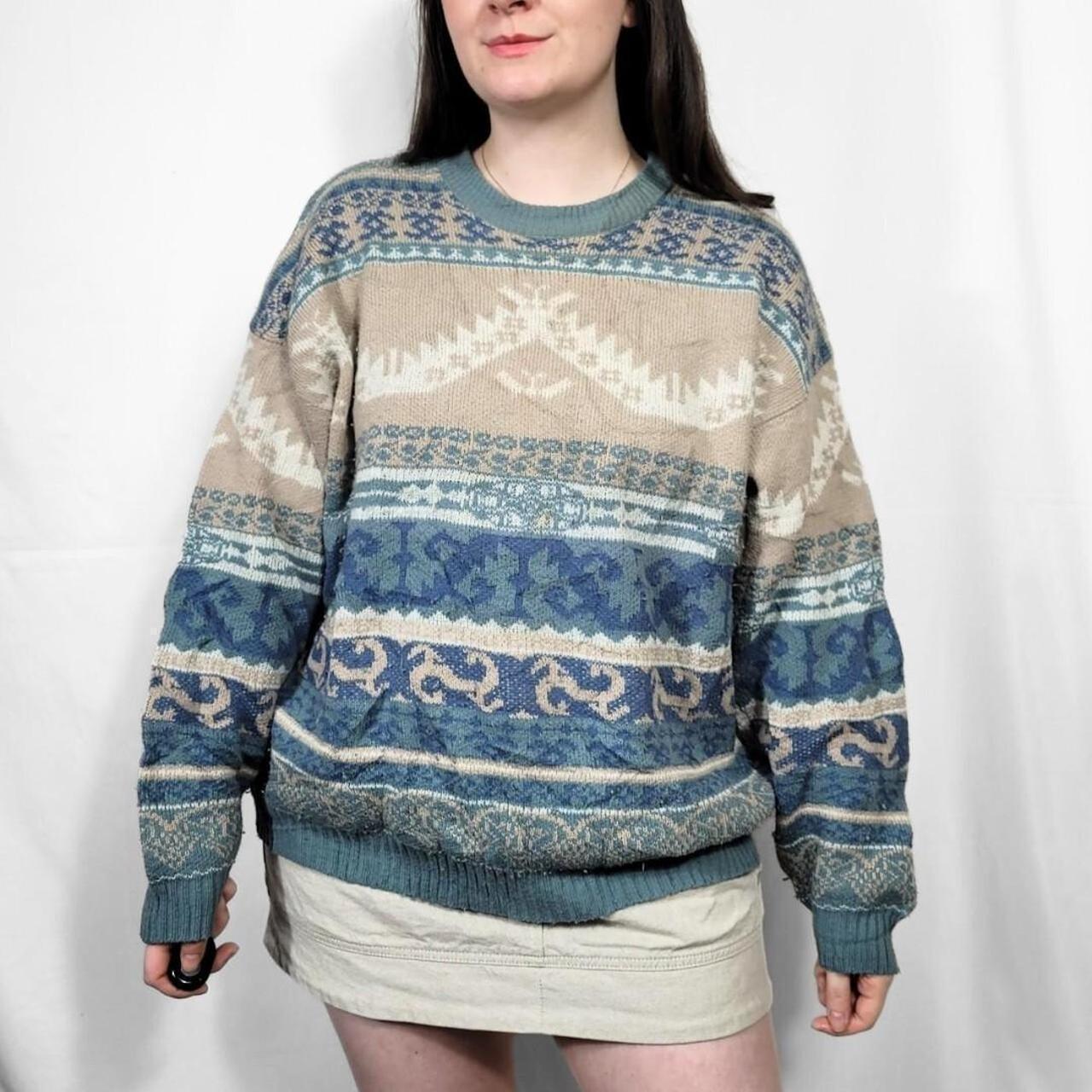 Vintage 90s Multi-Coloured Funky Pattern Knitted Jumper
