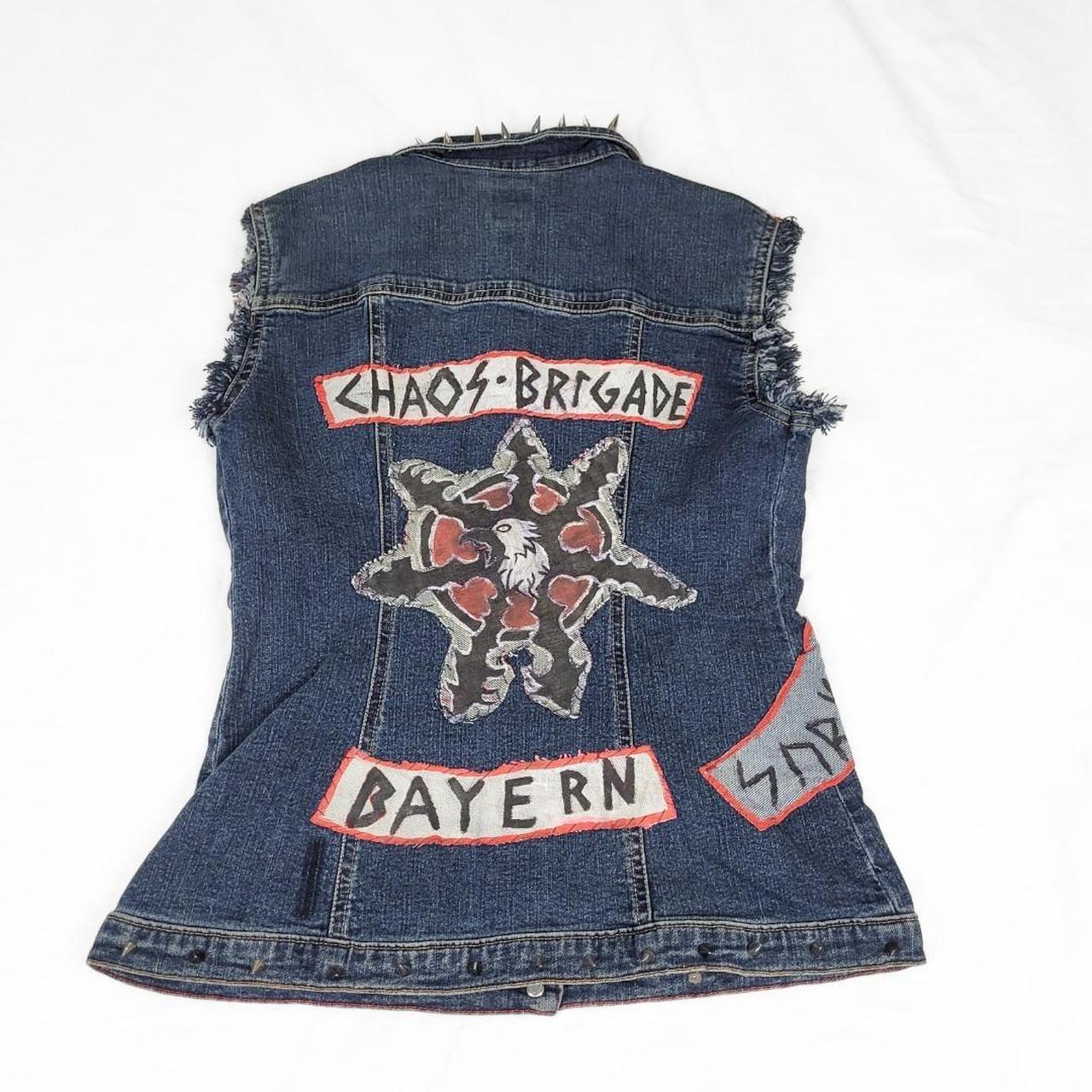 Vintage 90s Denim Waistcoat – Miss Sixty DIY Punk Graphics, Studs & Badges
