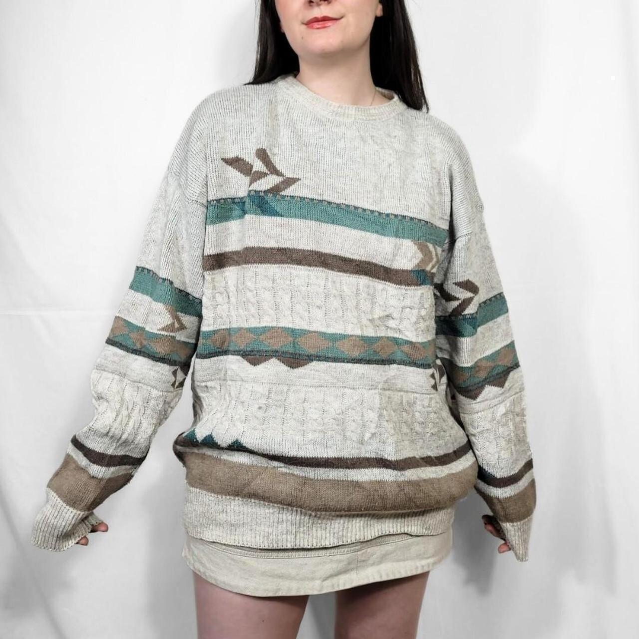 Vintage 90s Grunge Pattern Knit Jumper