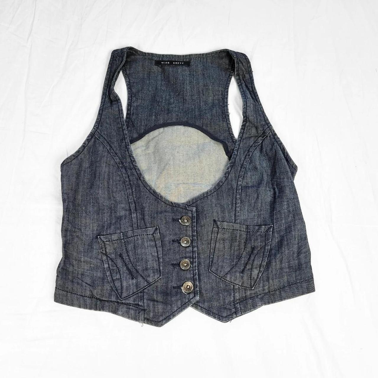 Vintage 90s Dark Wash Denim Waistcoat – Miss Softy