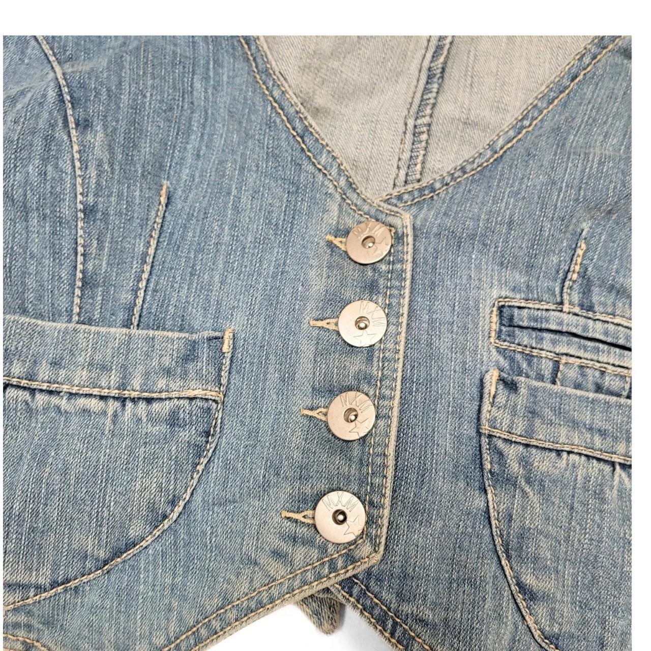 Vintage Y2K Light Blue Denim Western Waistcoat