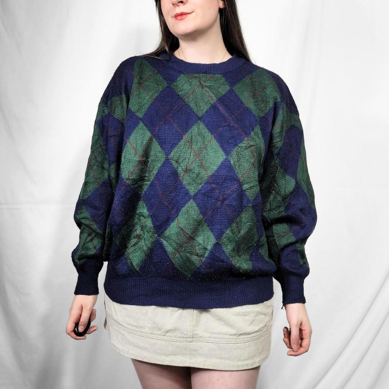 Vintage 90s Argyle Pattern Knitted Jumper