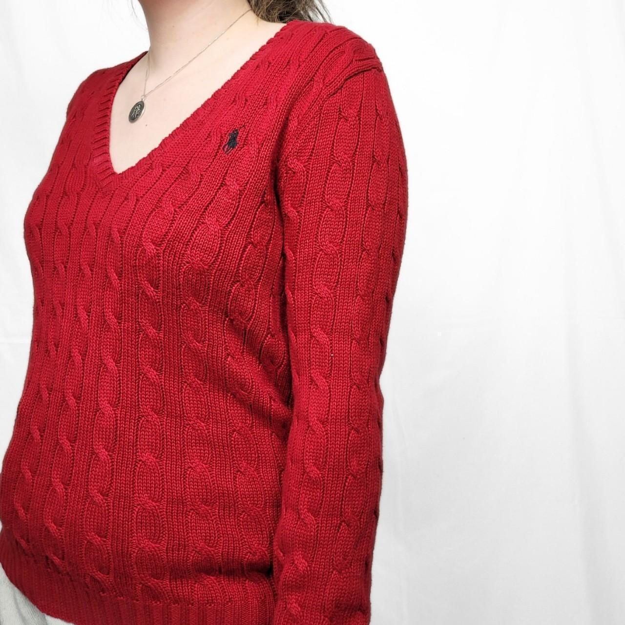 Vintage Y2K Ralph Lauren V-Neck Cable Knit Sweater