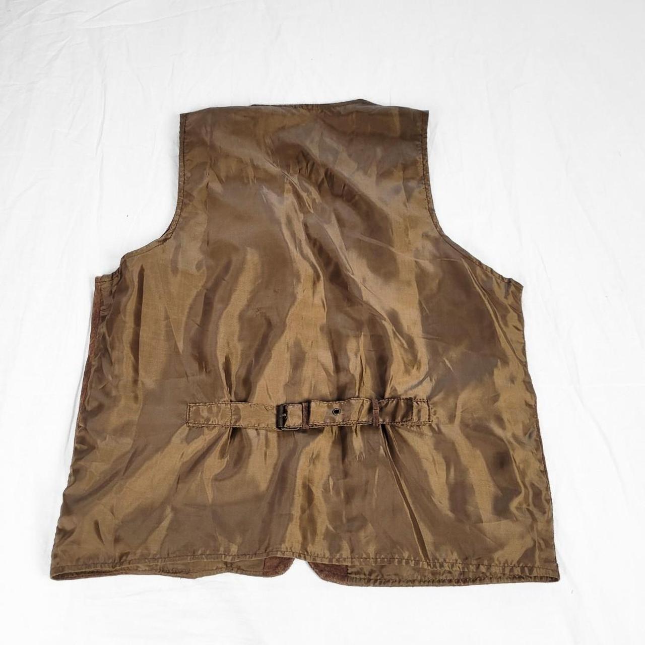 Vintage 90s Brown Suede Leather Zip-Up Waistcoat – Western Cowboy Vibes