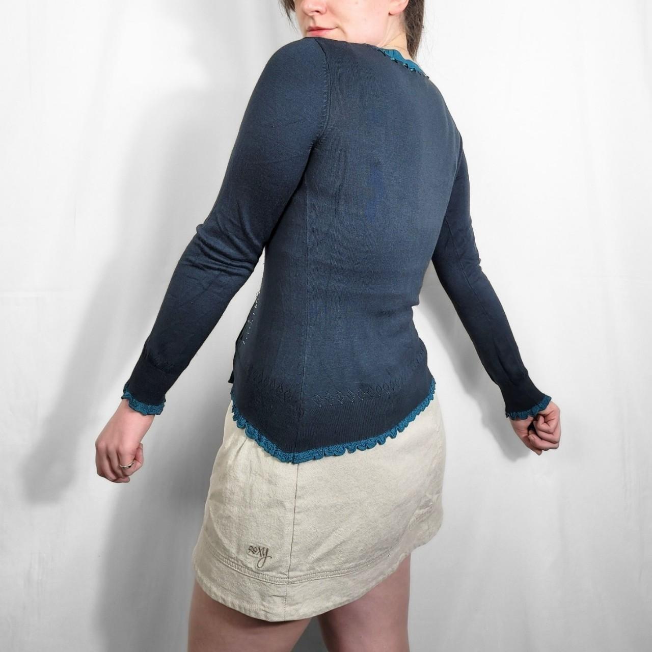 Laura Ashley Y2K Turquoise Knit Cardigan