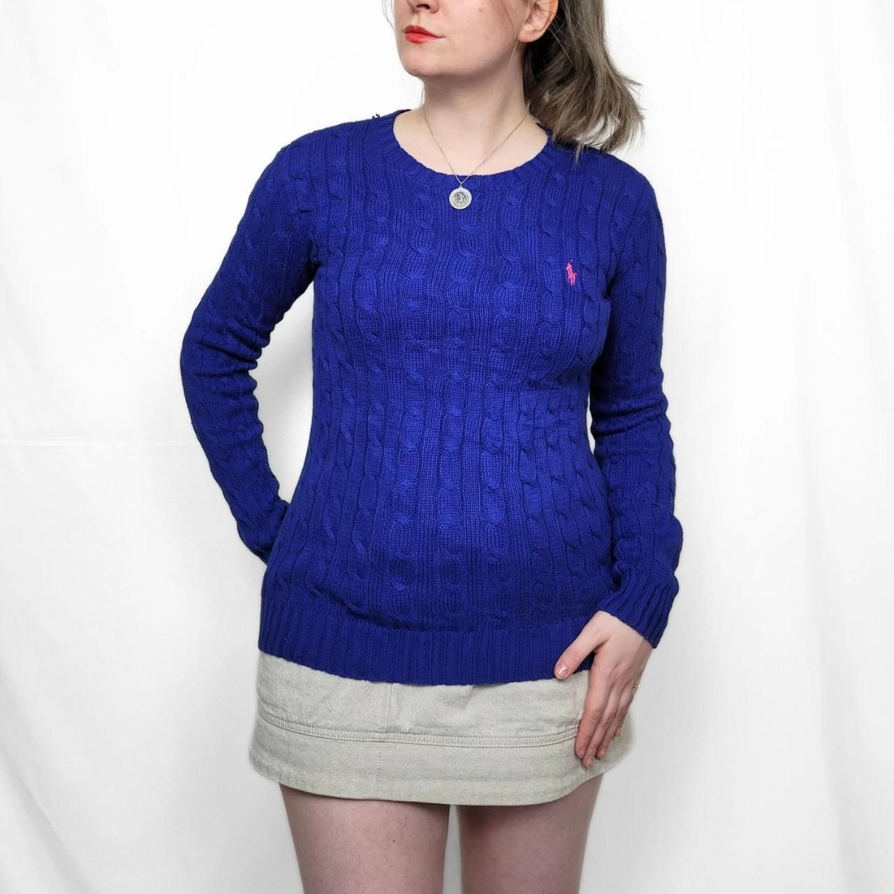 Ralph Lauren Y2K Blue Cable Knitted Jumper
