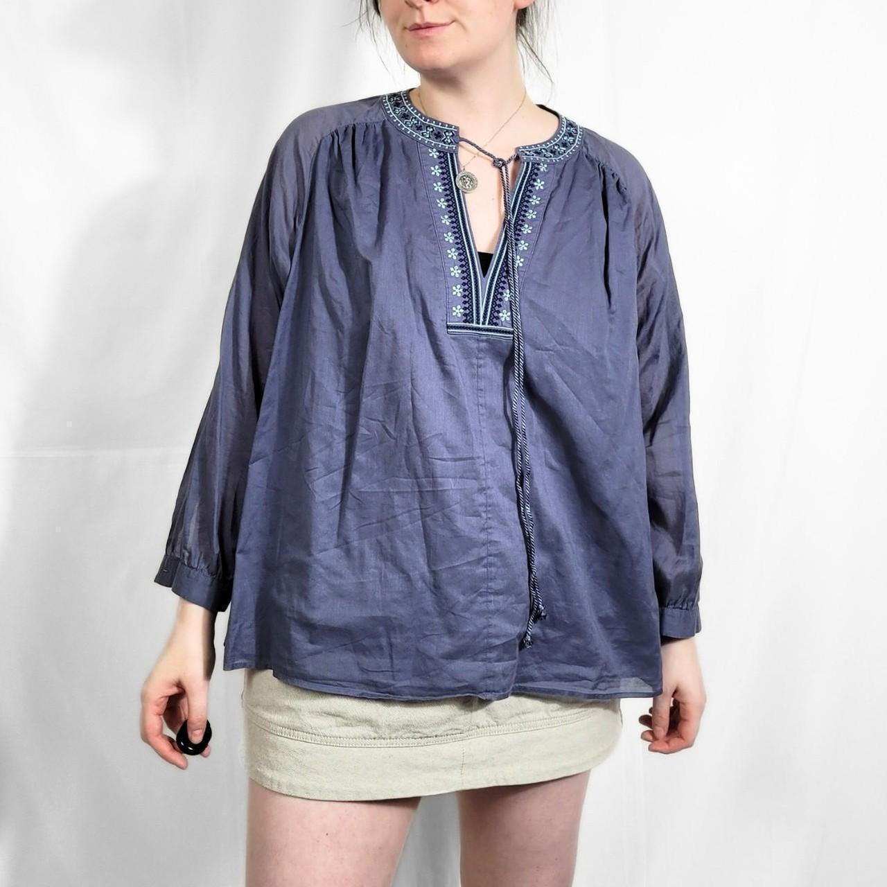 Vintage 90s Purple Floral Print Boho Top – Jaeger