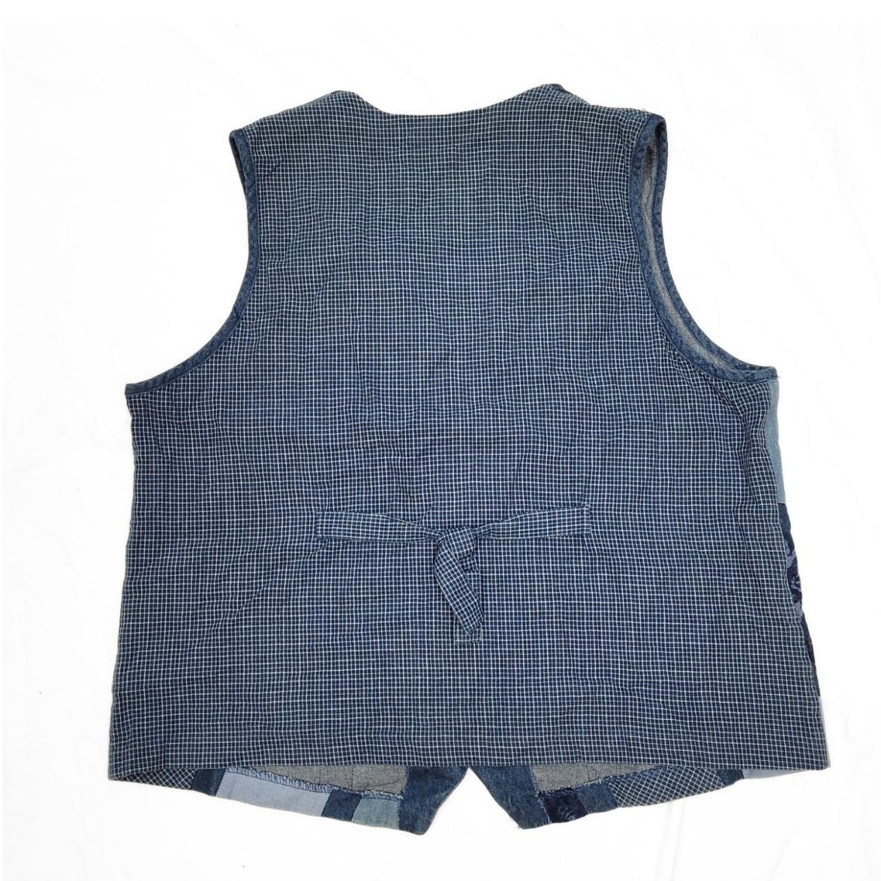 Vintage 90s Blue Patchwork Denim Vest / Waistcoat