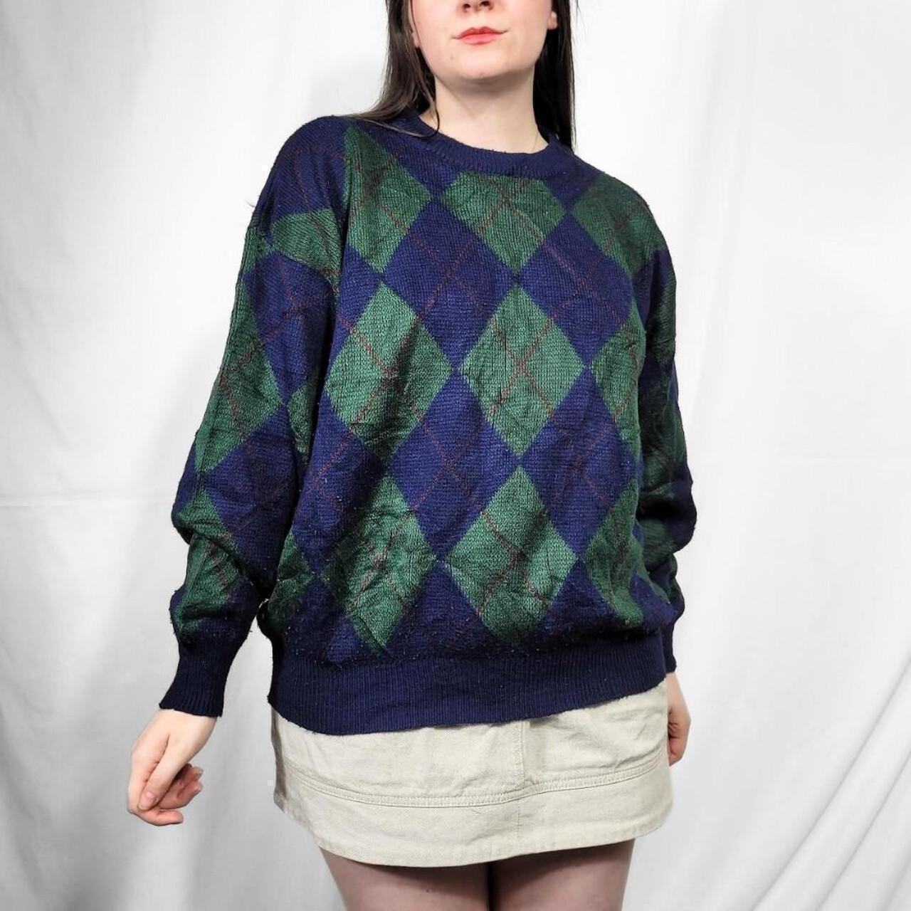 Vintage 90s Argyle Pattern Knitted Jumper