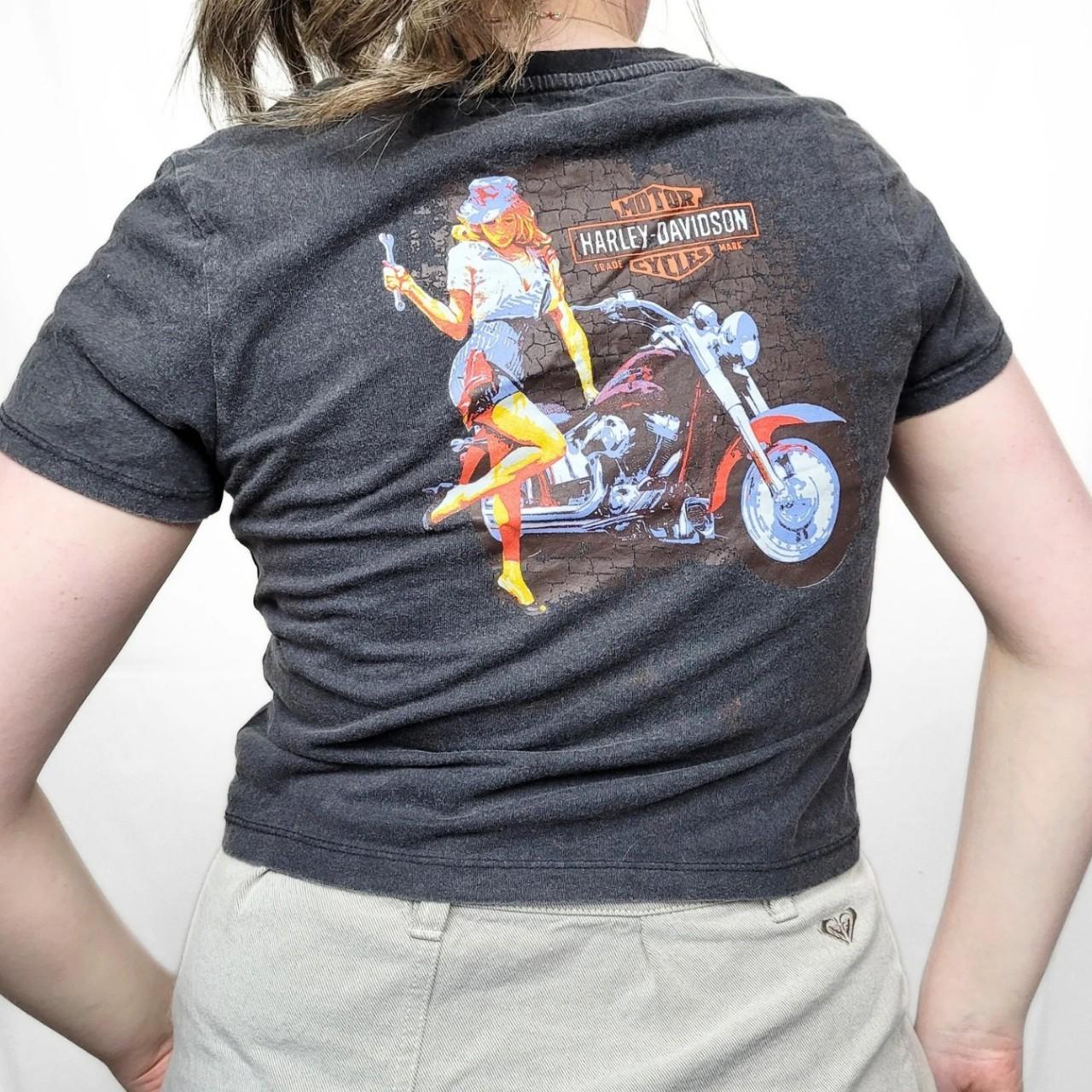 Vintage Y2K Harley Davidson Graphic Print Crop T-Shirt