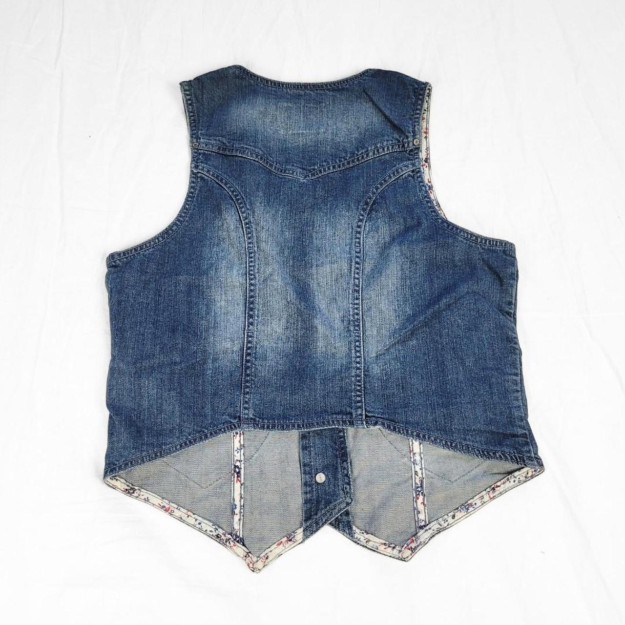 Vintage Y2K Denim Waistcoat Vest – Denim & Cotton Mix