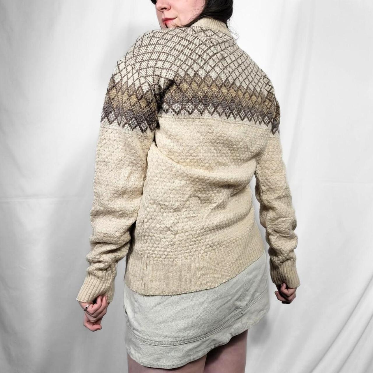 Vintage 80s Cream Ethnic Knit Jumper