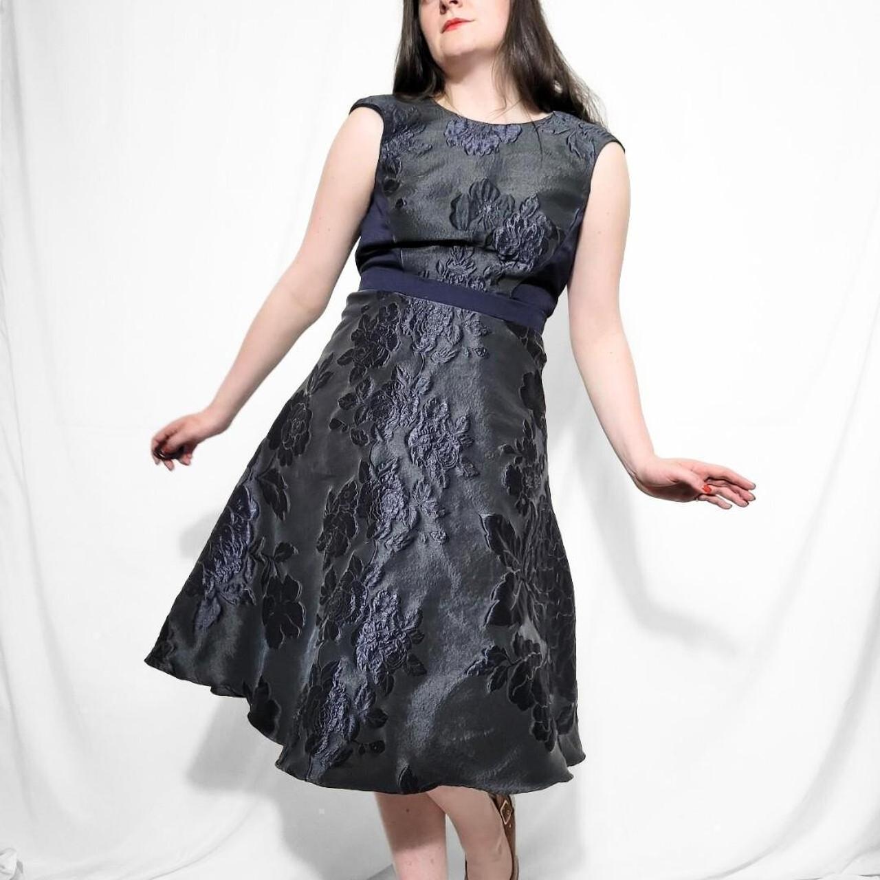 Y2K Navy Phase Eight Floral Midi Dress