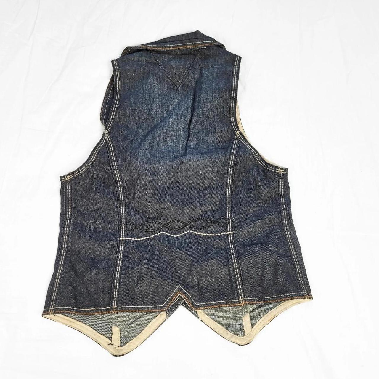 Vintage 90s Dark Navy Denim Waistcoat Vest – Denim & Cotton Mix