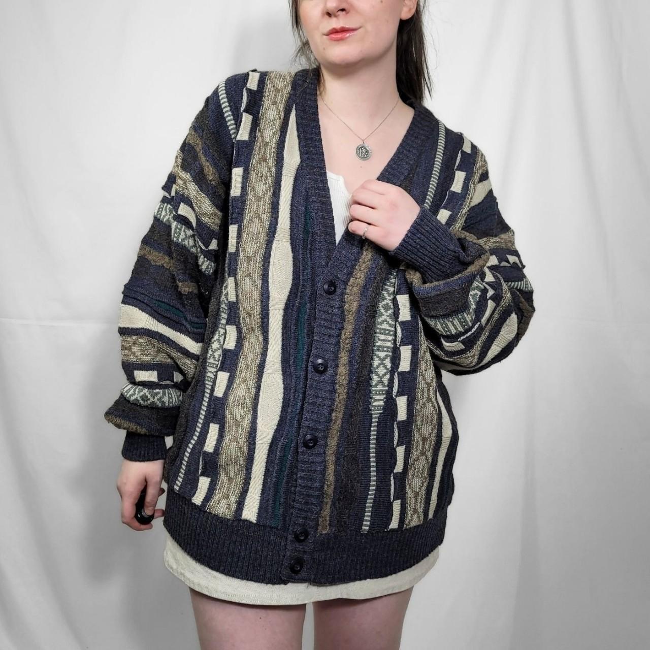 Vintage 90s Navy Coogi Style Knitted Cardigan