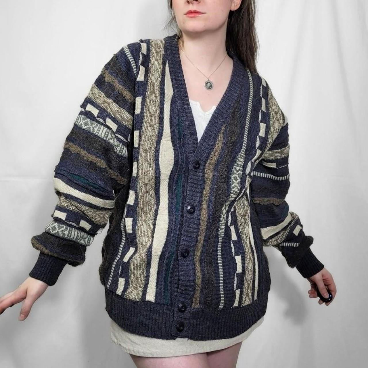Vintage 90s Navy Coogi Style Knitted Cardigan