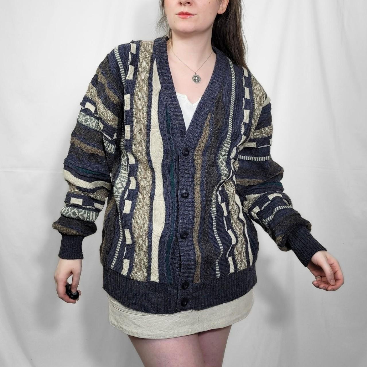 Vintage 90s Navy Coogi Style Knitted Cardigan