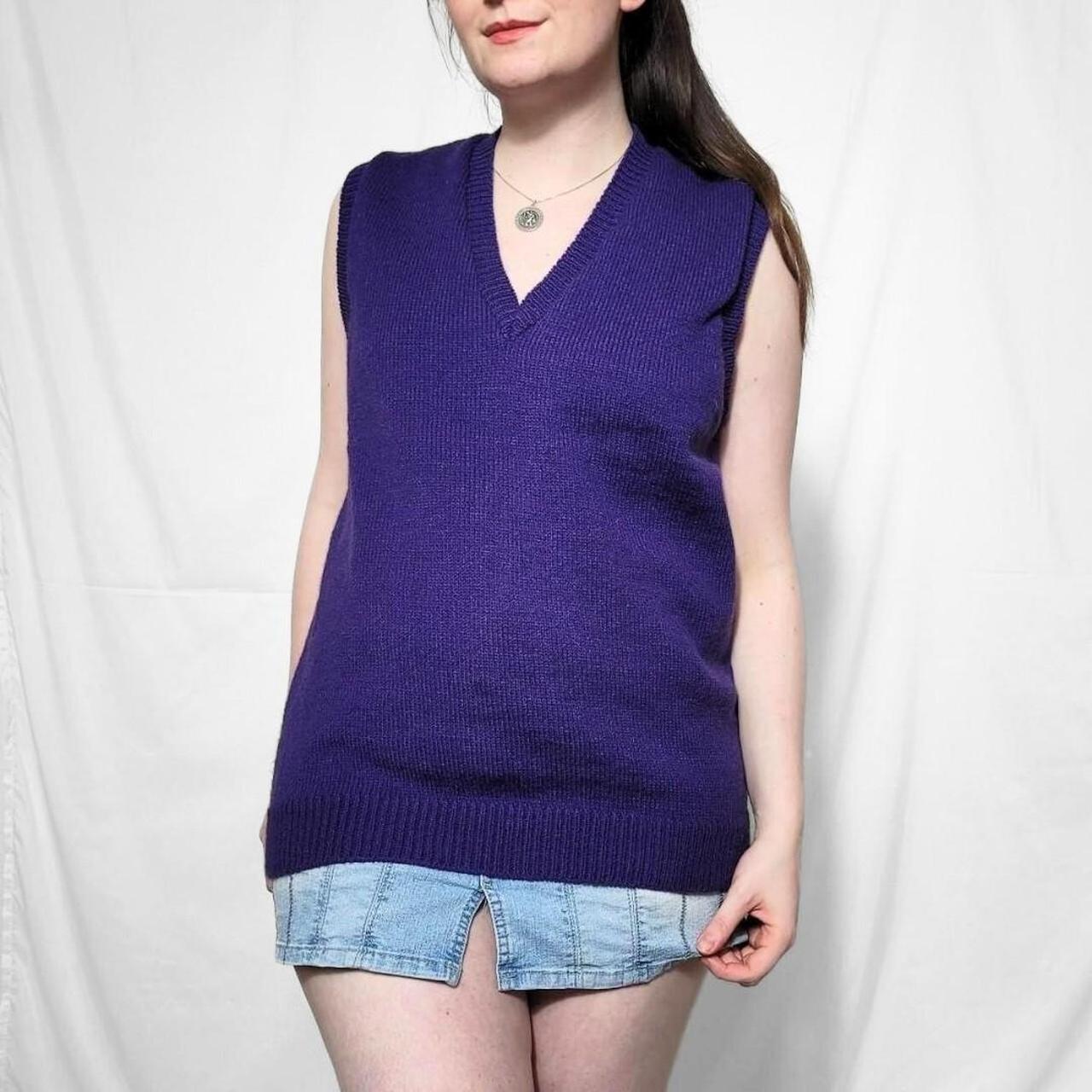 Vintage 90s Purple Knitted Sweater Vest