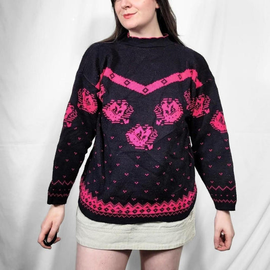 Vintage 80s Funky Pattern Knitted Jumper