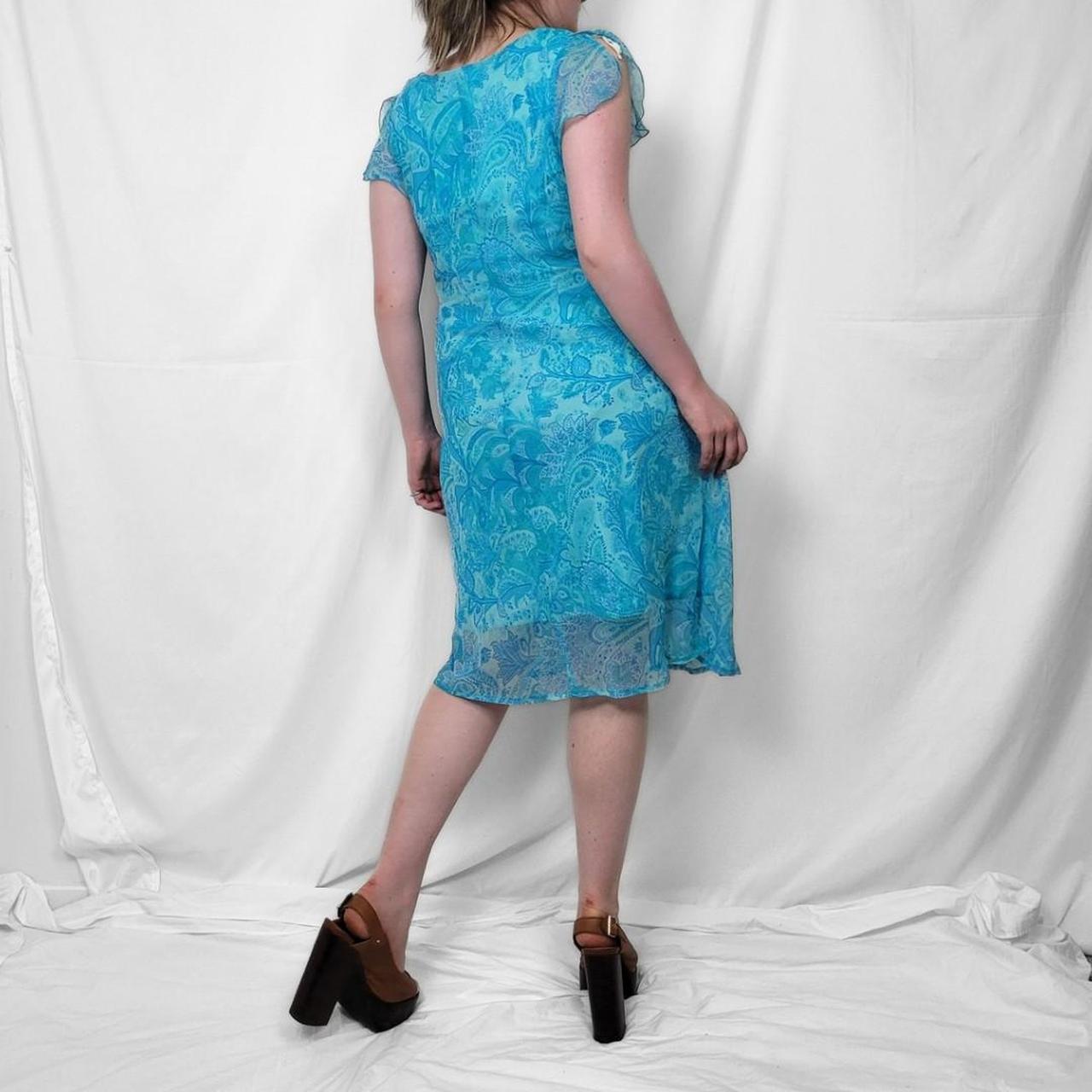 Vintage Y2K Blue Paisley Sheer Midi Dress – Whimsygoth Fairy Vibes