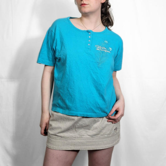 Vintage Y2K Harley Davidson Peacock Pattern T Shirt