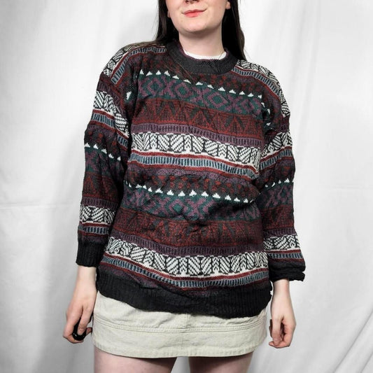 Vintage 90s Funky Pattern Knit Jumper