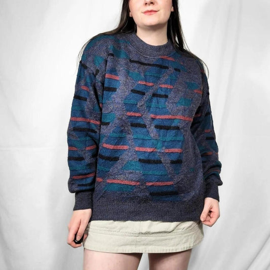 Vintage 90s Blue Grunge Knit Jumper