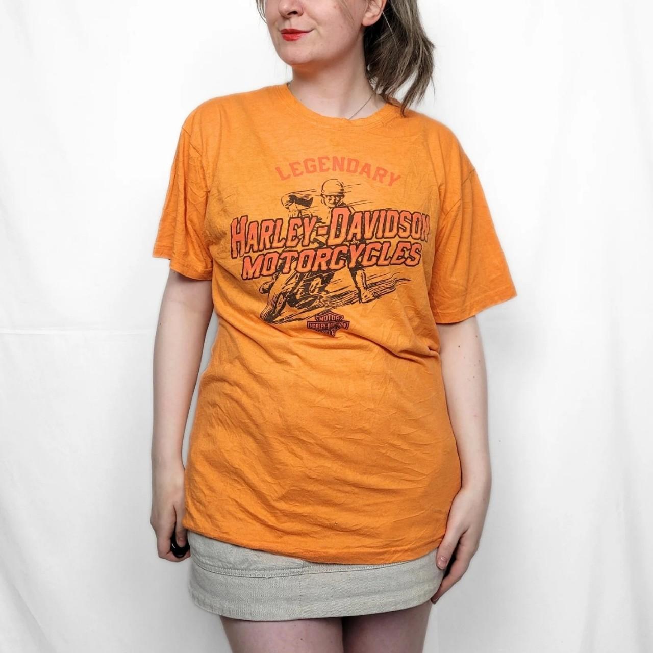 Vintage Harley Davidson Orange Graphic T-Shirt