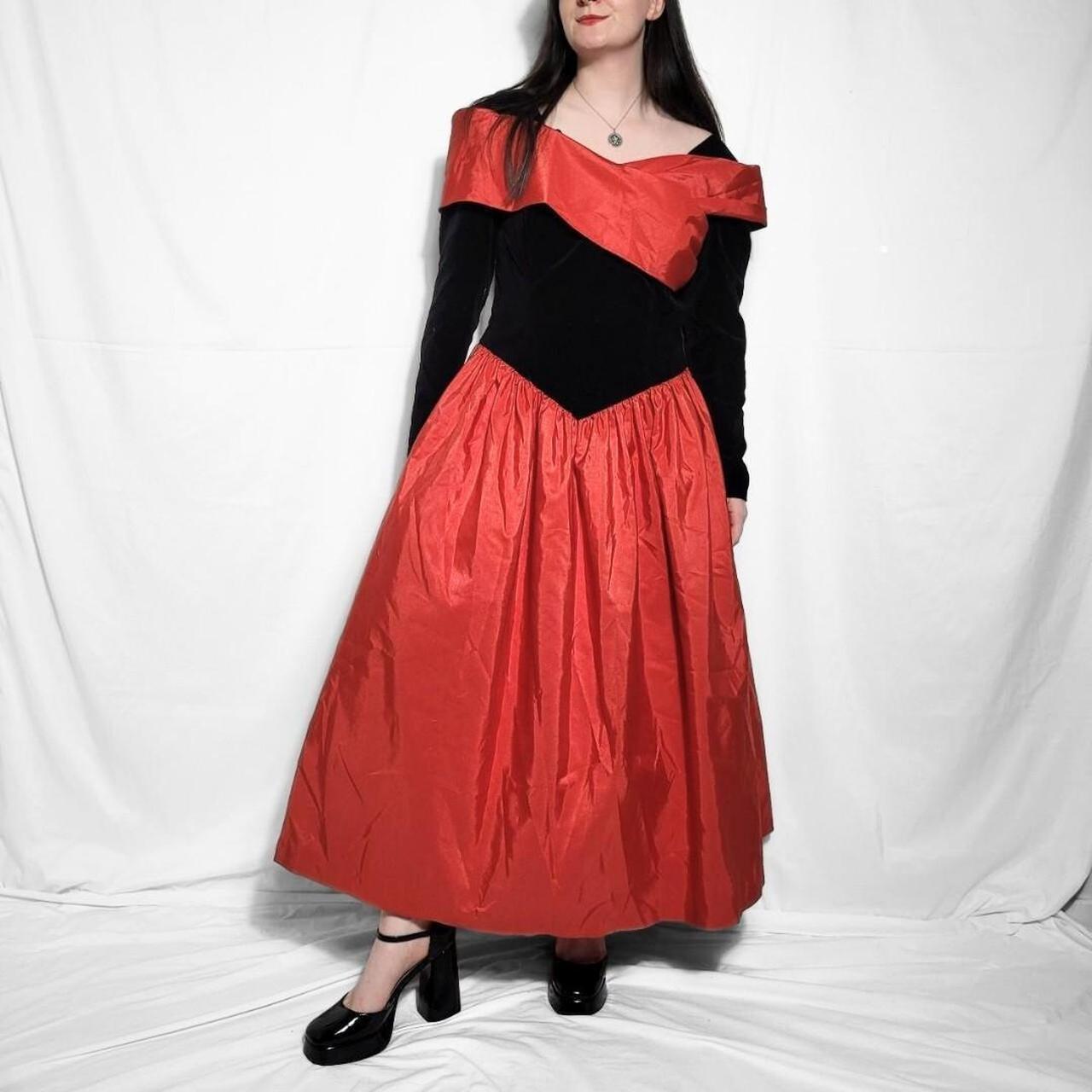 Vintage 80s Long Sleeve Princess Maxi Dress