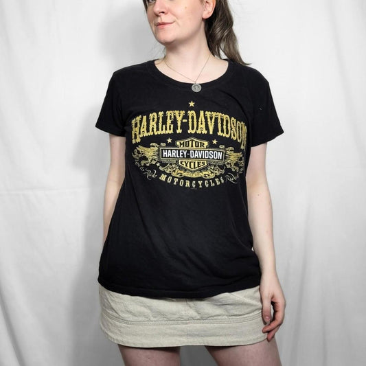 Vintage Y2K Harley Davidson Black Graphic T Shirt