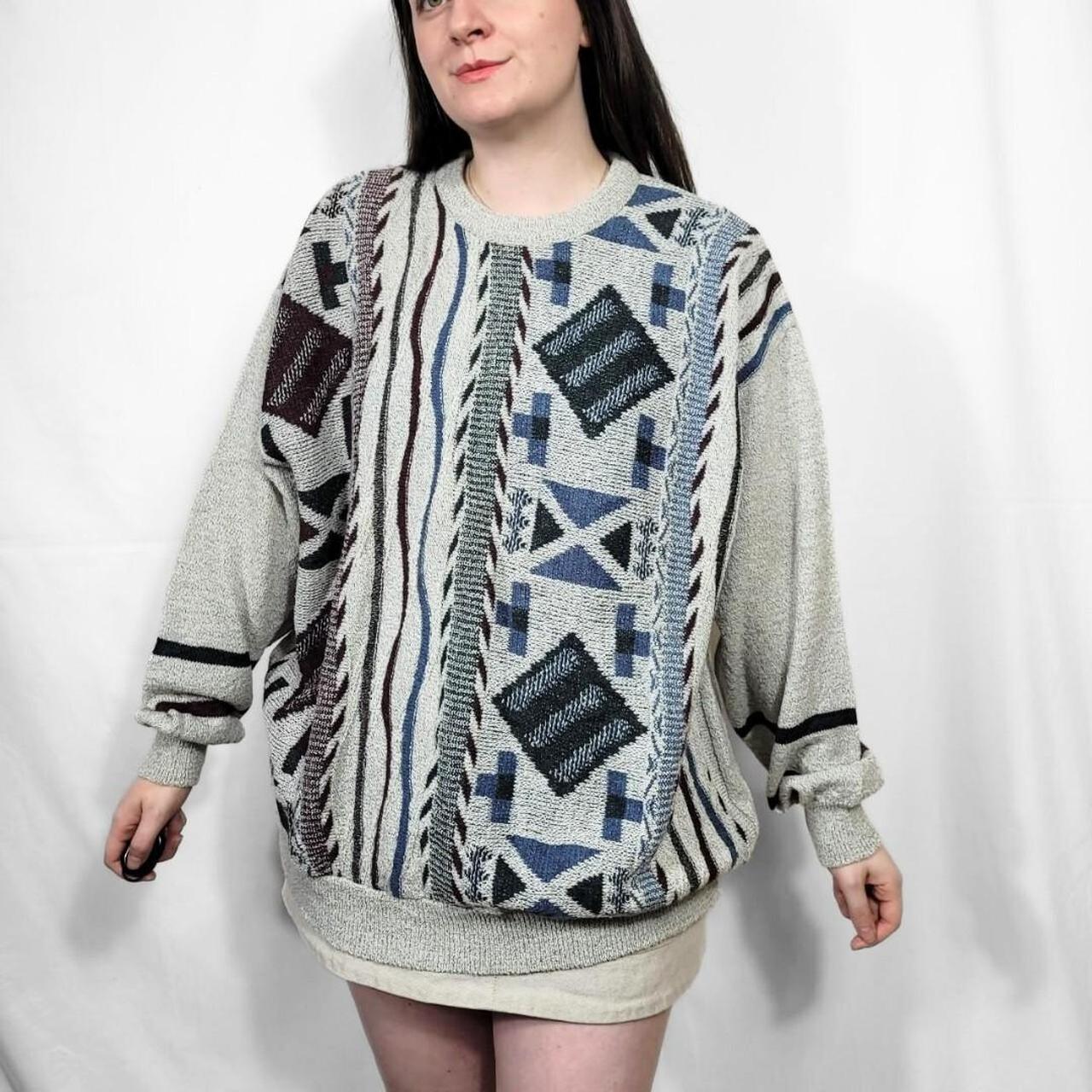 Vintage 90s Multi-coloured Grunge Pattern Knitted Jumper