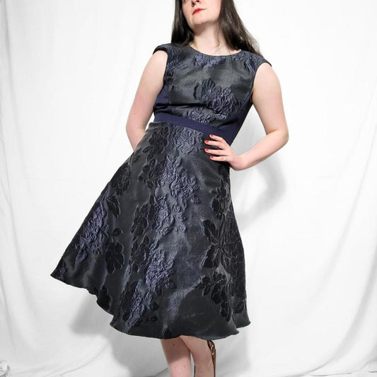 Y2K Navy Phase Eight Floral Midi Dress