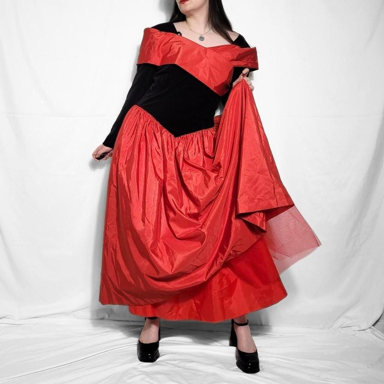 Vintage 80s Long Sleeve Princess Maxi Dress