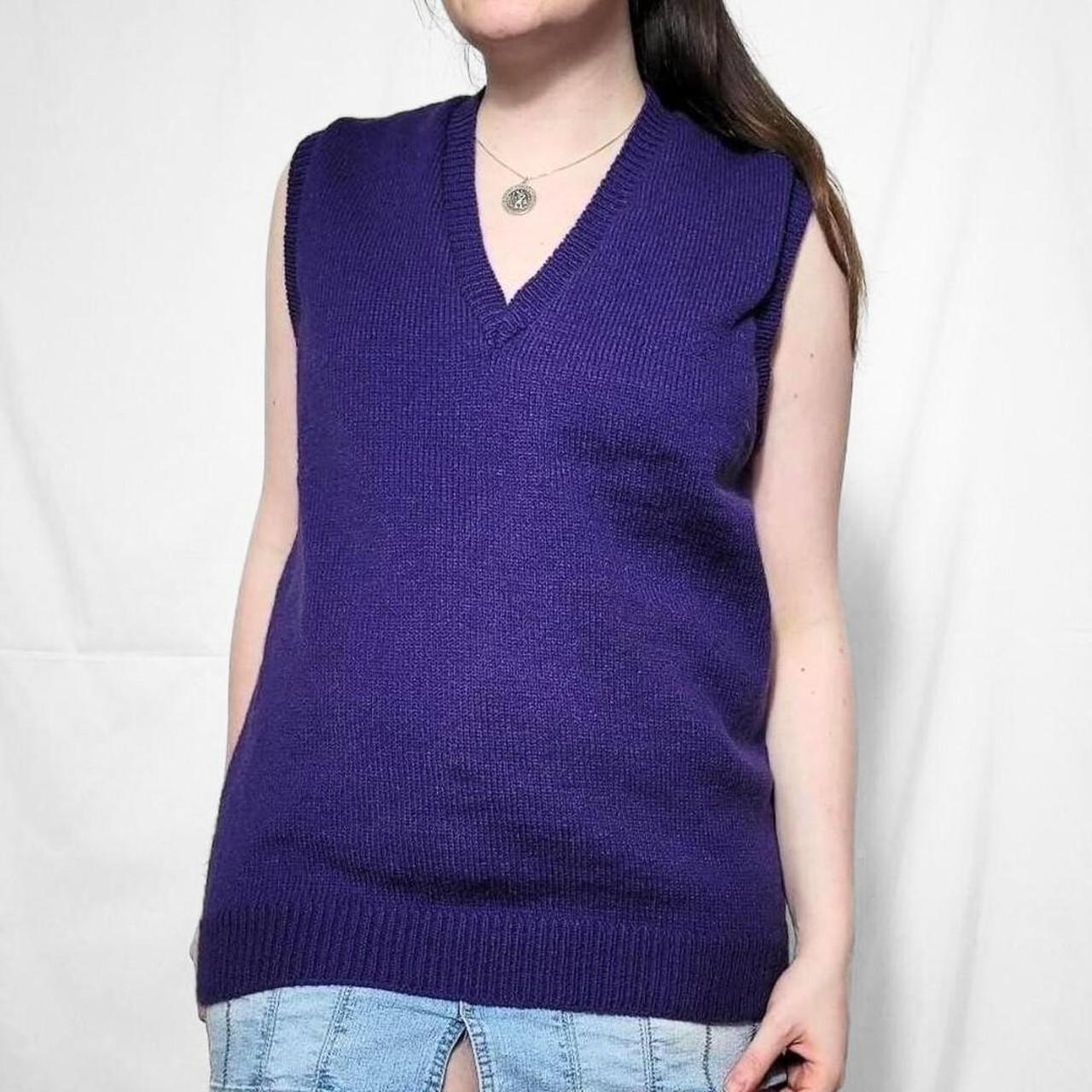 Vintage 90s Purple Knitted Sweater Vest