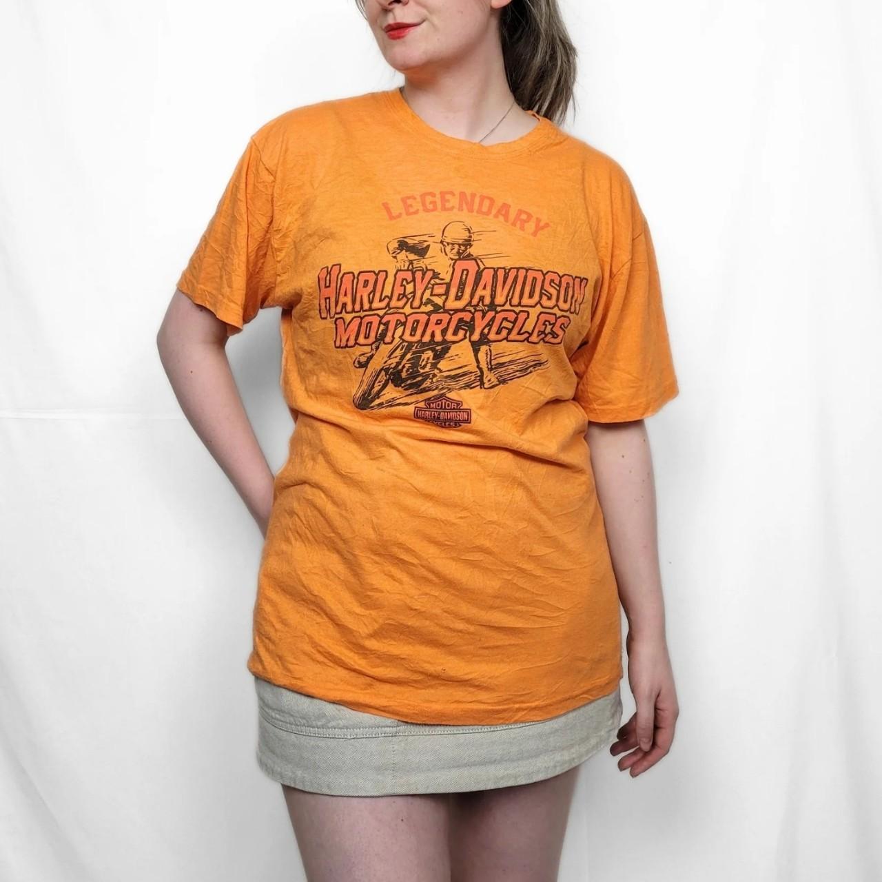 Vintage Harley Davidson Orange Graphic T-Shirt