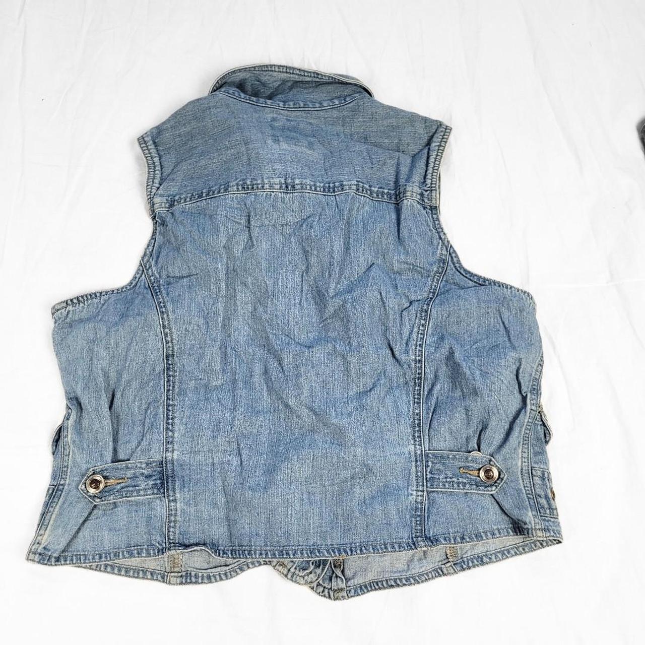 Vintage 90s Denim Waistcoat with Collar & Button-Down Front – Western Shirt Vibes