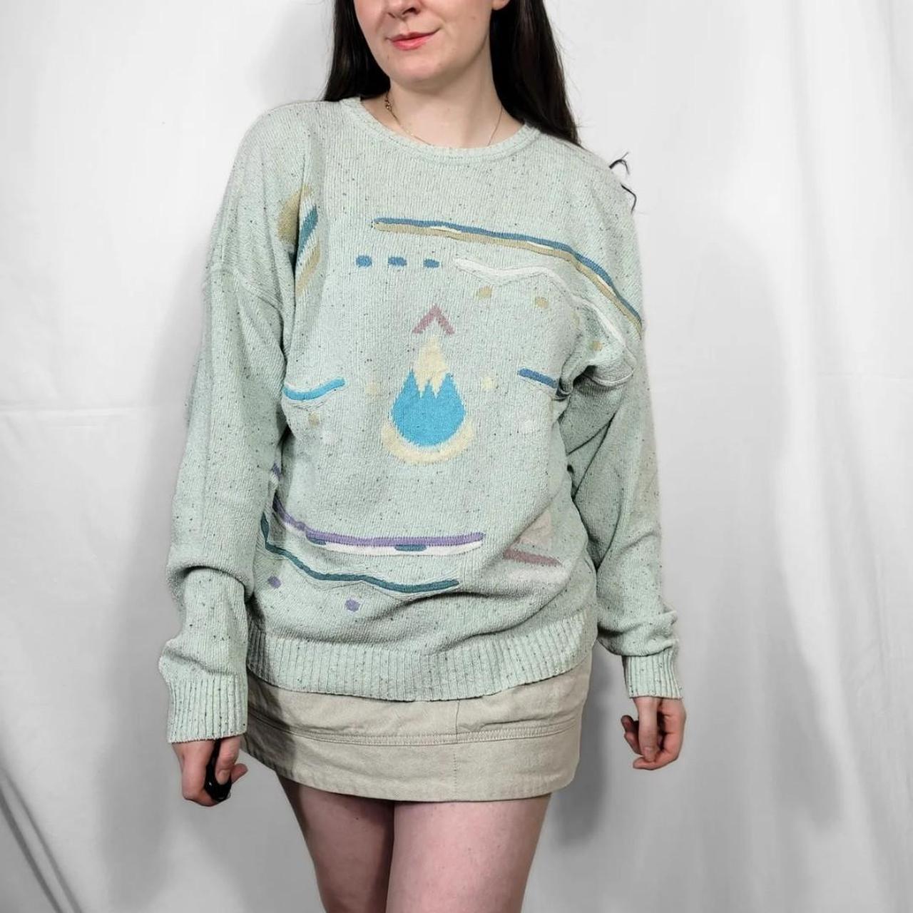 Vintage 80s Multi-Coloured Funky Pattern Knit Jumper