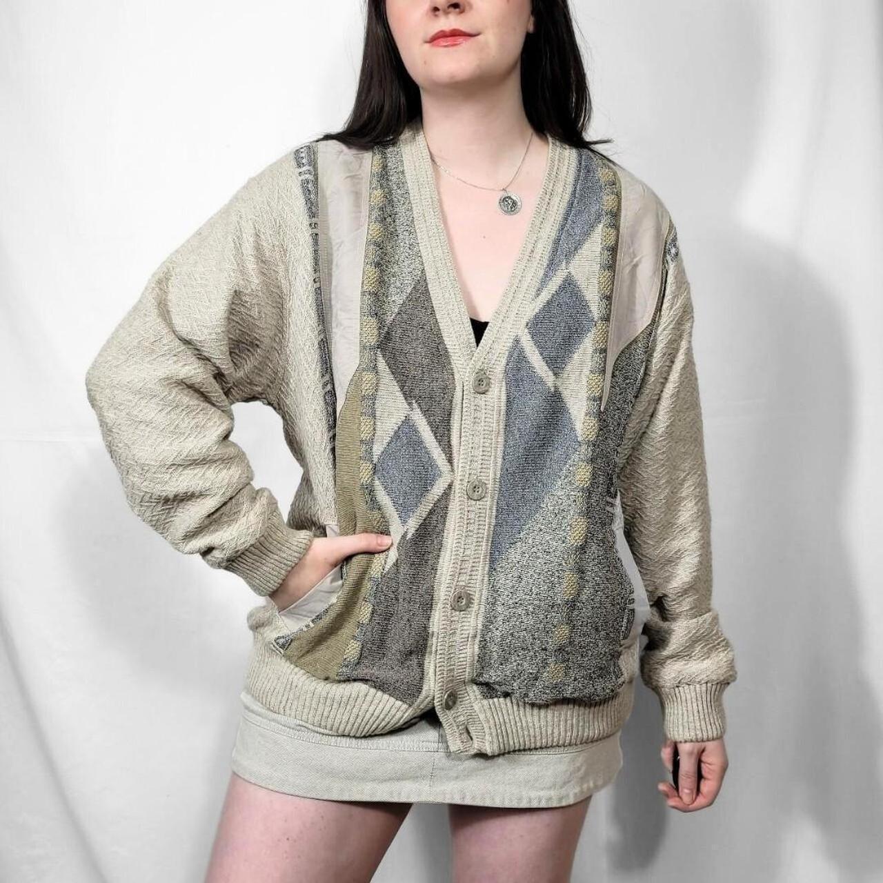 Vintage 90s Knit Cardigan With Grunge Style Pattern