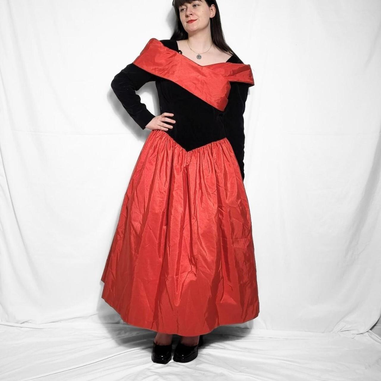Vintage 80s Long Sleeve Princess Maxi Dress