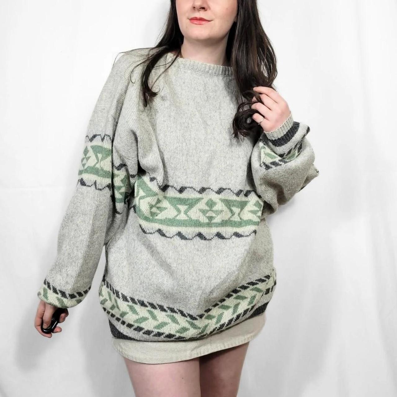 Vintage 80s Grunge Patterned Knitted Jumper